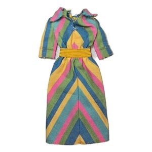 Vintage Barbie Best Buy #9155 Pastel Rainbow Striped Dress *Rare See Pics